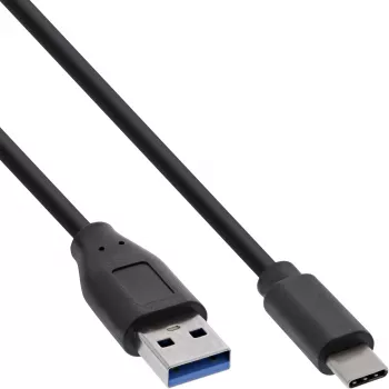 InLine USB 3.2 Gen.1x2 Cable, USB-C male / USB-A male, black, 0.5m