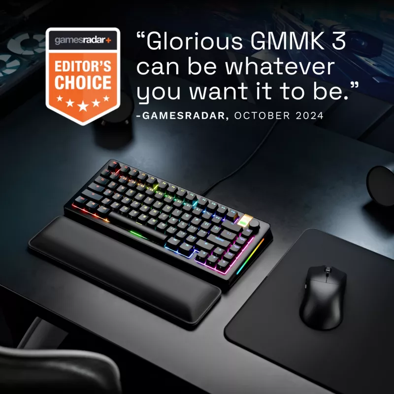 Mechanical Gaming Keyboard GLORIOUS GMMK 3 PRO HE 75% Wired USB, QWERTY, RGB, Black
