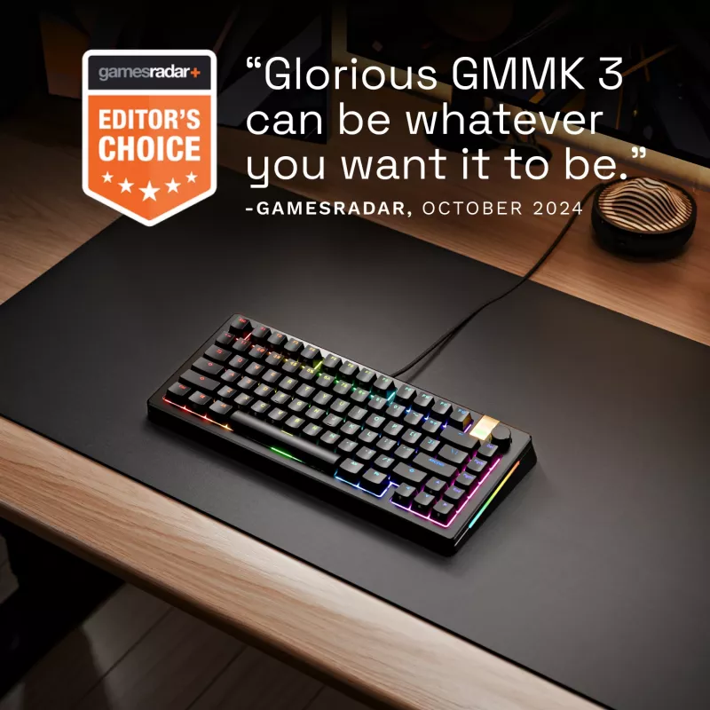 Mechanical Gaming Keyboard GLORIOUS GMMK 3 PRO HE 75% Wired USB, QWERTY, RGB, Black