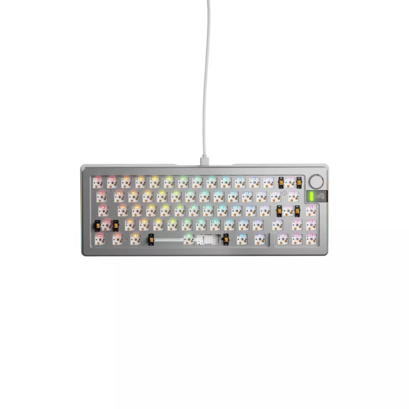Mechanical keyboard GLORIOUS GMMK 3 PRO 65% Barebones Wired Silver — 65% USB RGB, 2 m cable