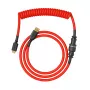 Coiled USB Cable GLORIOUS for GMMK Crimson Red — detachable keyboard cable, coiled design