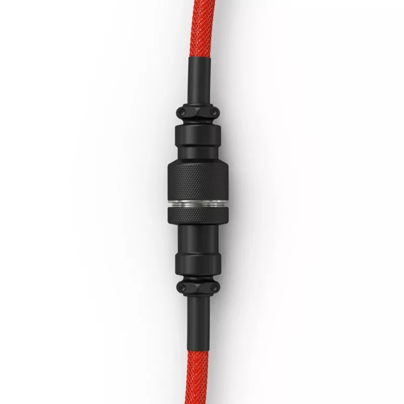 Coiled USB Cable GLORIOUS for GMMK Crimson Red — detachable keyboard cable, coiled design