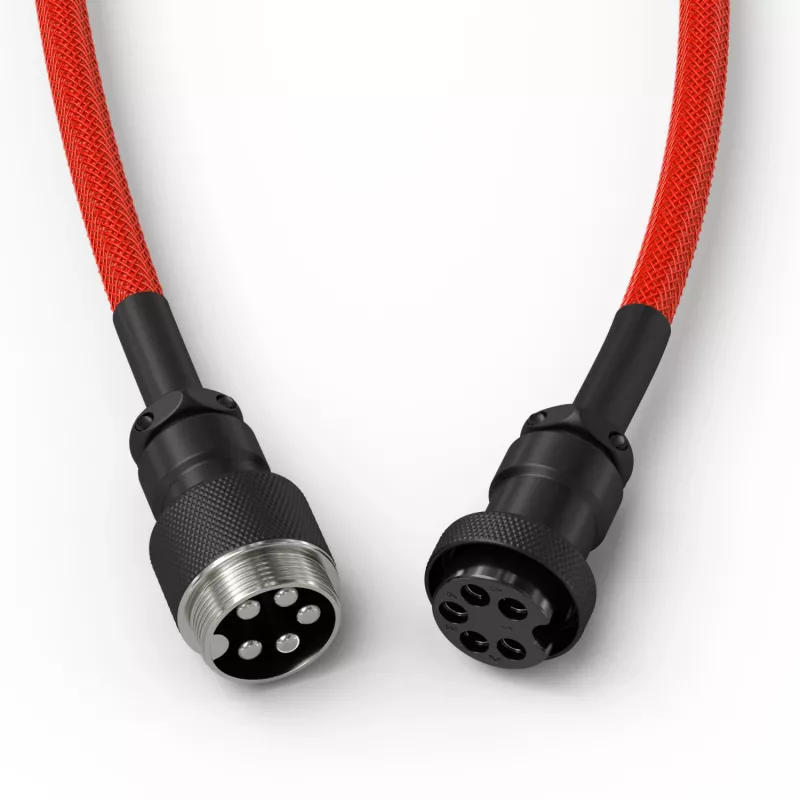 Coiled USB Cable GLORIOUS for GMMK Crimson Red — detachable keyboard cable, coiled design