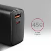 Charger Axagon ACU-PQ45 QC 3.0 4.0 AFC FCP PPS PD 45W Black