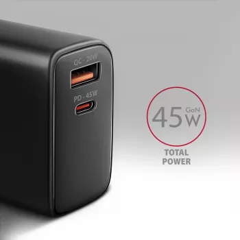 Charger Axagon ACU-PQ45 QC 3.0 4.0 AFC FCP PPS PD 45W Black