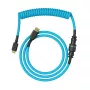 Coiled USB Cable GLORIOUS GMMK Electric Blue — Detachable Keyboard Cable, Right-Angle Connectors