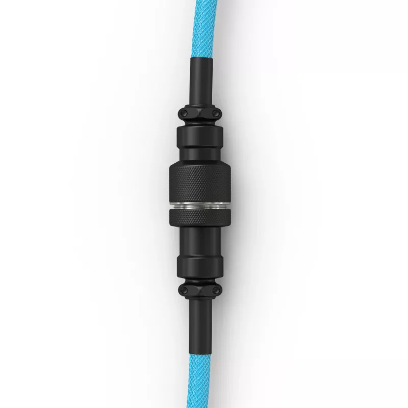 Coiled USB Cable GLORIOUS GMMK Electric Blue — Detachable Keyboard Cable, Right-Angle Connectors