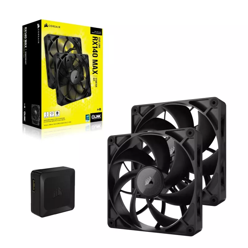 Fan Corsair iCUE LINK RX140 MAX 14 cm Black 300-1600 RPM