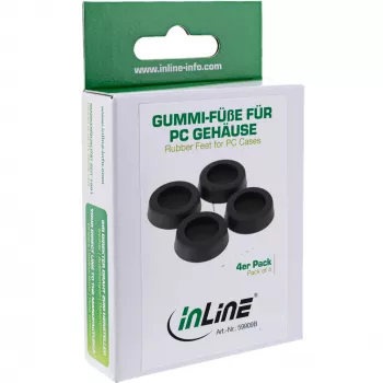 InLine Rubber Feet for PC and Server Casings 4 Pack black