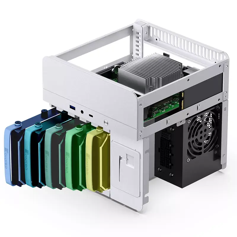 Jonsbo N2 Mini-ITX NAS Case, Cube, Aluminium/Steel, White