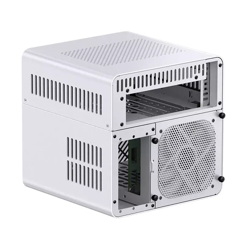Jonsbo N2 Mini-ITX NAS Case, Cube, Aluminium/Steel, White