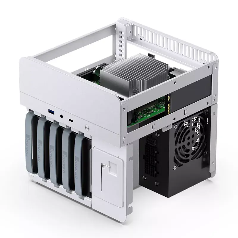 Jonsbo N2 Mini-ITX NAS Case, Cube, Aluminium/Steel, White