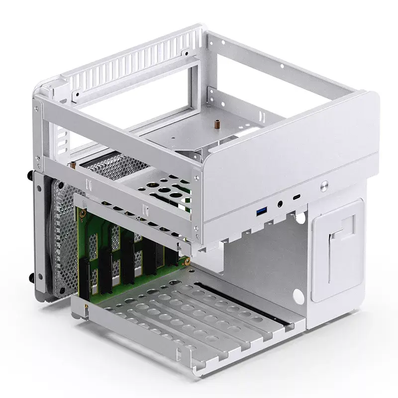 Jonsbo N2 Mini-ITX NAS Case, Cube, Aluminium/Steel, White