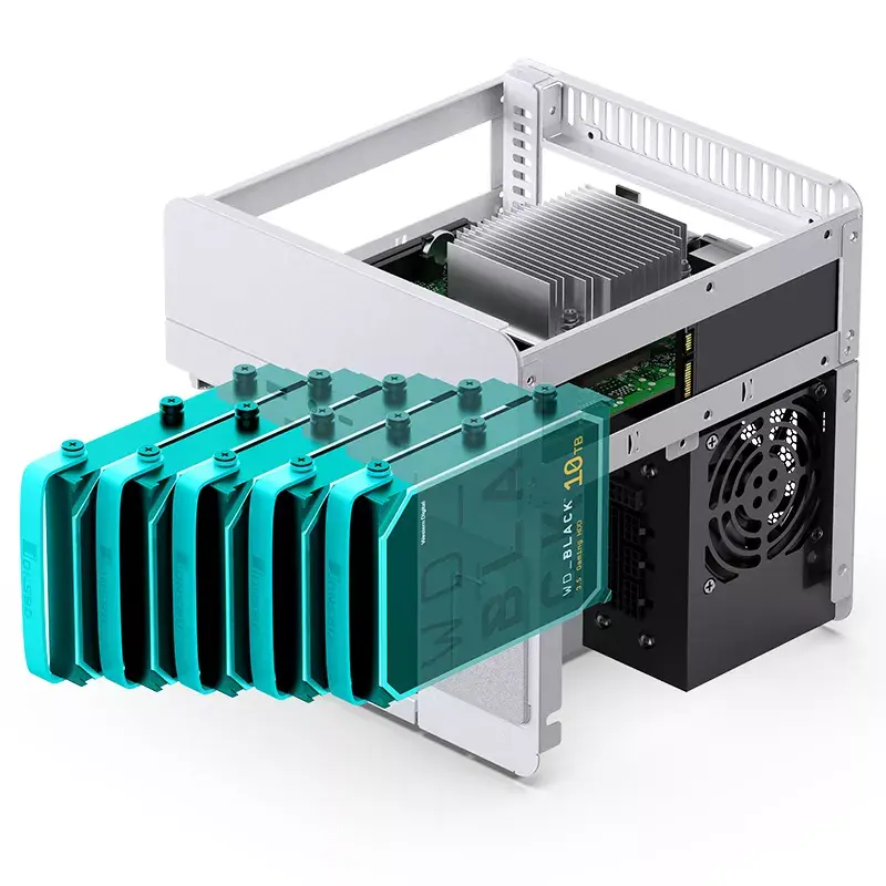 Jonsbo N2 Mini-ITX NAS Case, Cube, Aluminium/Steel, White