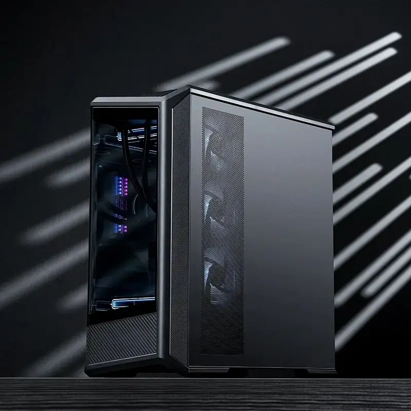 Computer Case Jonsbo D400 Midi Tower ATX Tempered Glass - Black