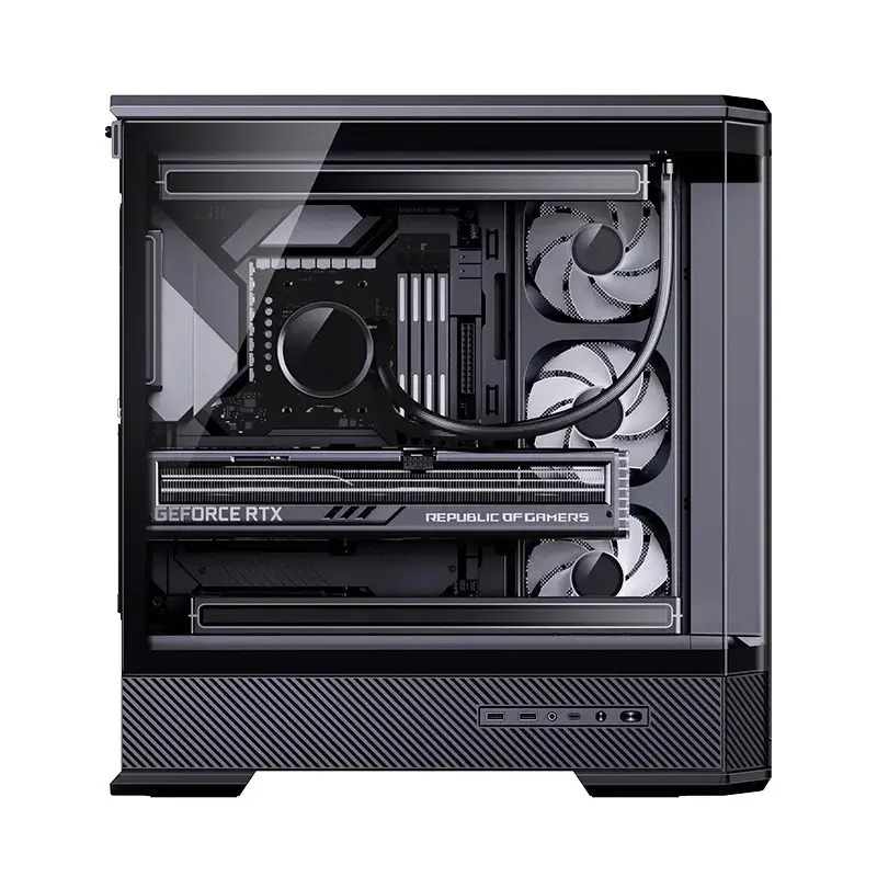 Computer Case Jonsbo D400 Midi Tower ATX Tempered Glass - Black