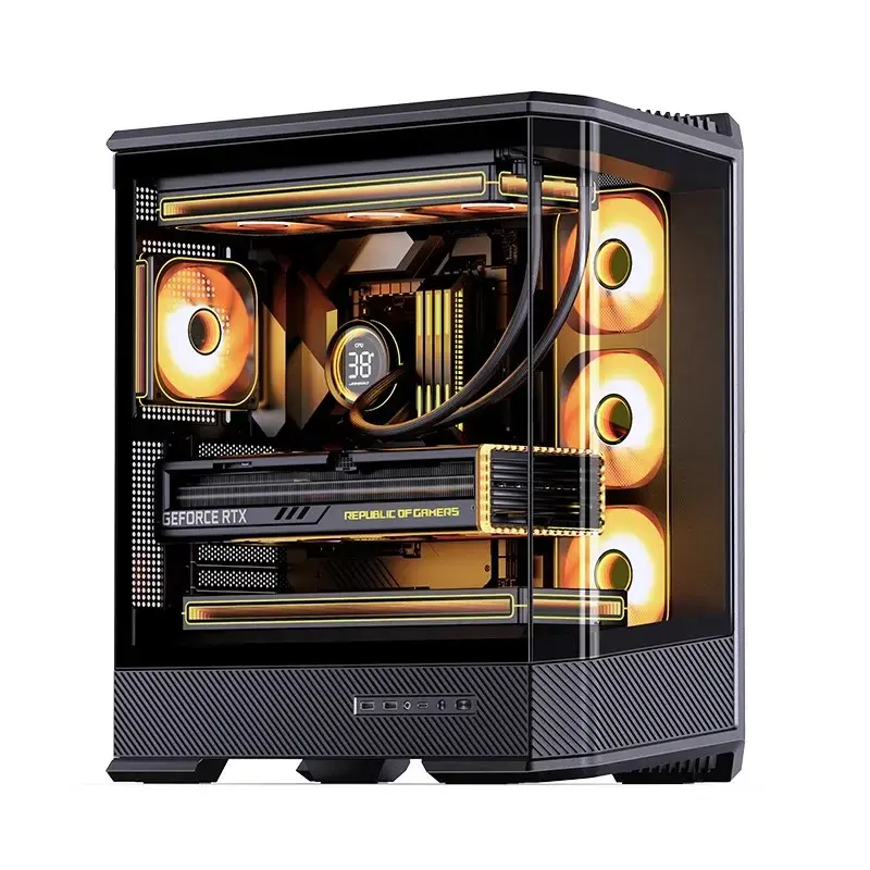 Computer Case Jonsbo D400 Midi Tower ATX Tempered Glass - Black