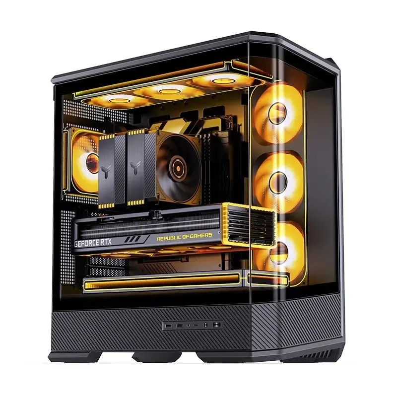 Computer Case Jonsbo D400 Midi Tower ATX Tempered Glass - Black