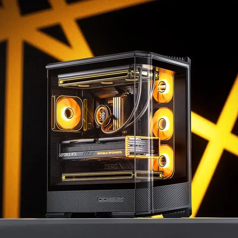 Computer Case Jonsbo D400 Midi Tower ATX Tempered Glass - Black