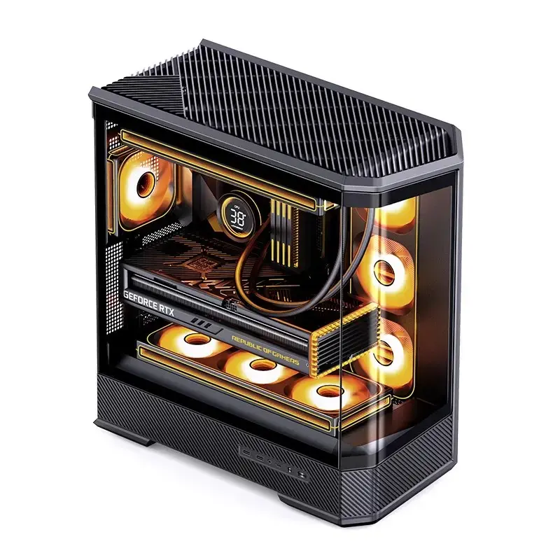 Computer Case Jonsbo D400 Midi Tower ATX Tempered Glass - Black