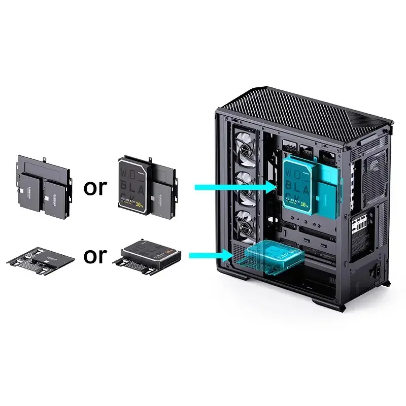 Computer Case Jonsbo D400 Midi Tower ATX Tempered Glass - Black