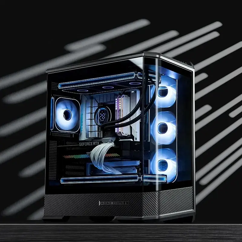 Computer Case Jonsbo D400 Midi Tower ATX Tempered Glass - Black