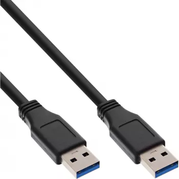 InLine USB 3.2 Gen.1 Cable Type A male / A male, black, 0.3m