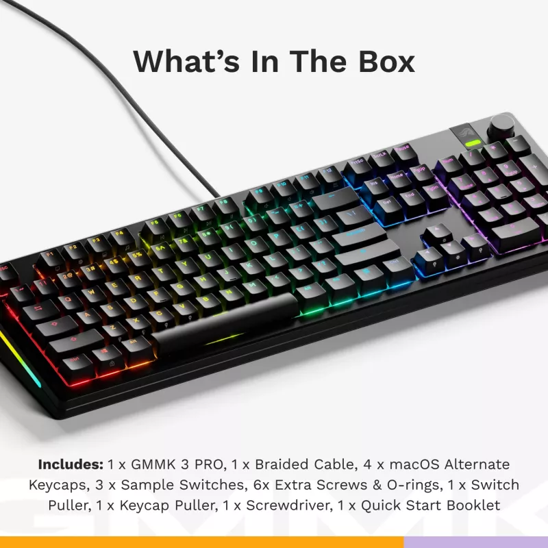 Mechanical Gaming Keyboard GLORIOUS GMMK 3 PRO 100% Prebuilt Wired USB Black US QWERTY RGB