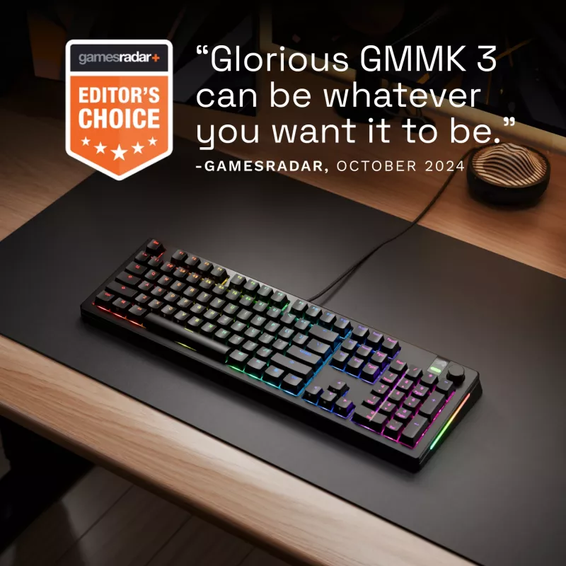 Mechanical Gaming Keyboard GLORIOUS GMMK 3 PRO 100% Prebuilt Wired USB Black US QWERTY RGB