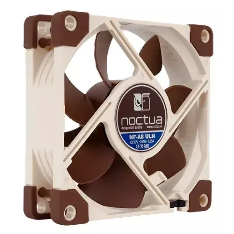 Fan Noctua NF-A8 ULN — 80 mm case fan, 12 V, 1100–1400 RPM, 34.8 m³/h, 0.6 W, 6.5–10.4 dB