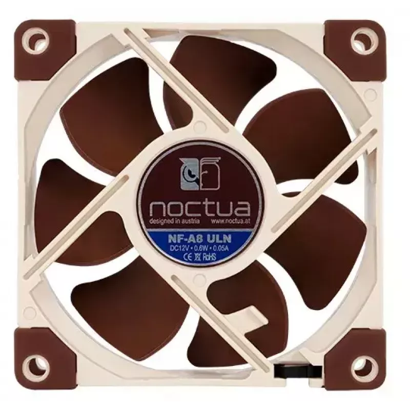 Fan Noctua NF-A8 ULN — 80 mm case fan, 12 V, 1100–1400 RPM, 34.8 m³/h, 0.6 W, 6.5–10.4 dB
