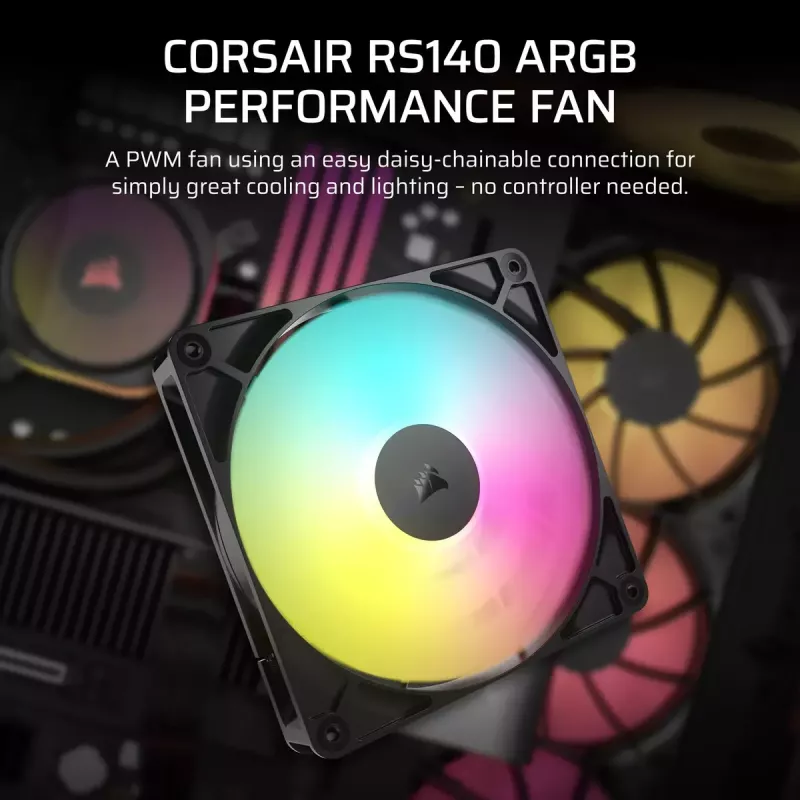 Fan Corsair RS140 ARGB 14 cm Black 330-1700 RPM