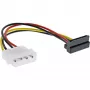InLine SATA Power Adapter Cable 1x 4pin female / 15pin SATA angled upwards 29670X