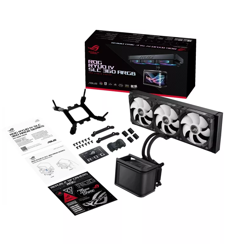 All-in-one liquid cooler ASUS ROG Ryuo IV SLC 360 ARGB — 120 mm fans, 360 mm radiator, black