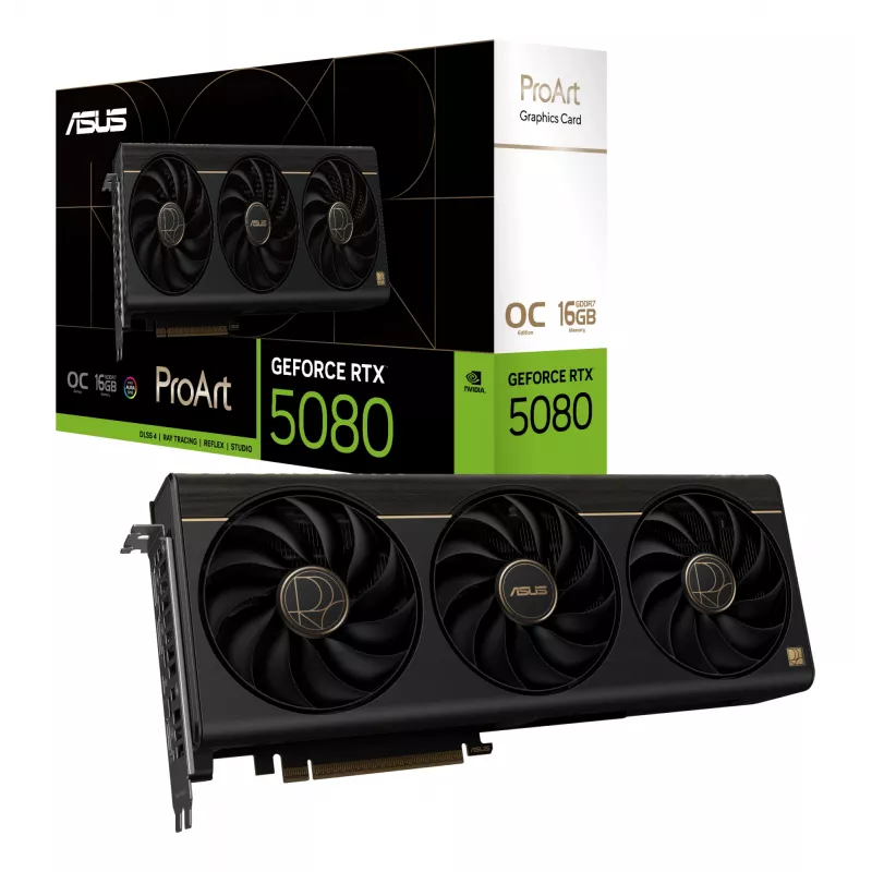Graphics card ASUS GeForce RTX 5080 16 GB GDDR7 PCIe 5.0, 256-bit, OC, 3x fans, 304 mm
