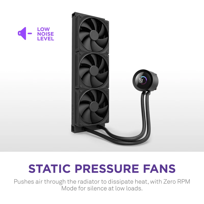 All-in-one liquid cooler NZXT Kraken Plus 360 12 cm Black Fluid Dynamic Bearing