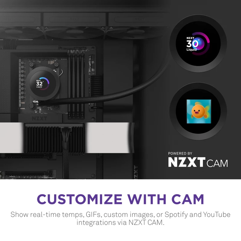 All-in-one liquid cooler NZXT Kraken Plus 360 12 cm Black Fluid Dynamic Bearing