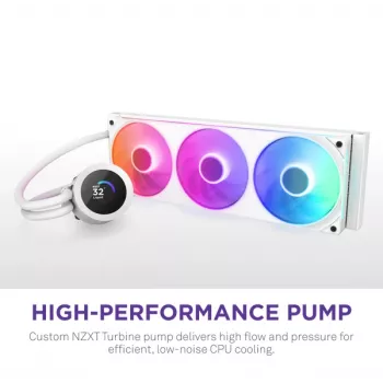 All-in-one liquid cooler NZXT Kraken Plus 360 RGB White 500-2400 RPM