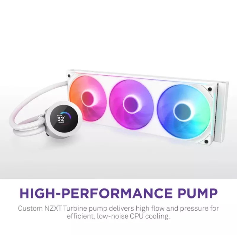 All-in-one liquid cooler NZXT Kraken Plus 360 RGB White 500-2400 RPM