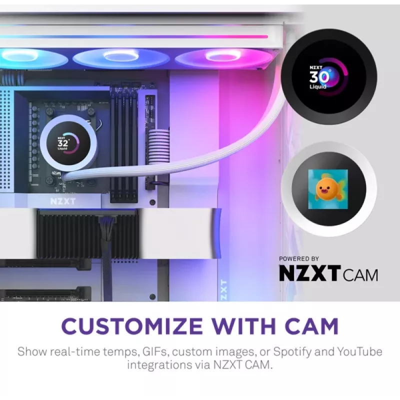 All-in-one liquid cooler NZXT Kraken Plus 360 RGB White 500-2400 RPM