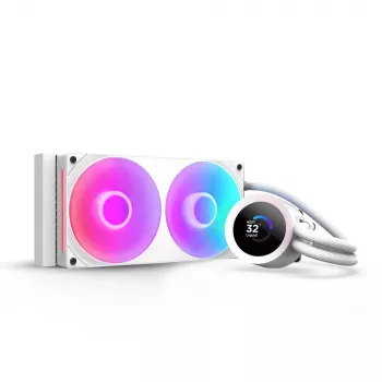 All-in-one liquid CPU cooler NZXT Kraken Plus RGB 240 — 120 mm fans, FDB bearing, white