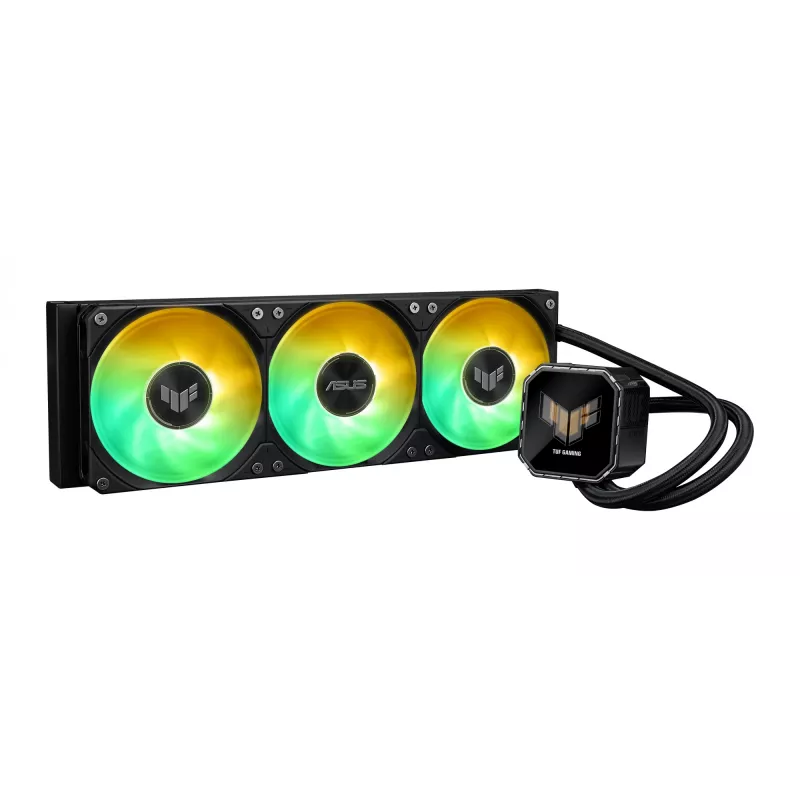 All-in-one liquid cooler ASUS TUF Gaming LC III 360 ARGB LCD — 360 mm radiator, 3x 120 mm fans, Socket AM5/AM4/LGA1700/LGA1200, Black