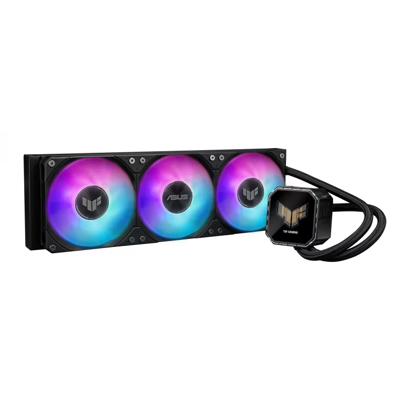 All-in-one liquid cooler ASUS TUF Gaming LC III 360 ARGB LCD — 360 mm radiator, 3x 120 mm fans, Socket AM5/AM4/LGA1700/LGA1200, Black