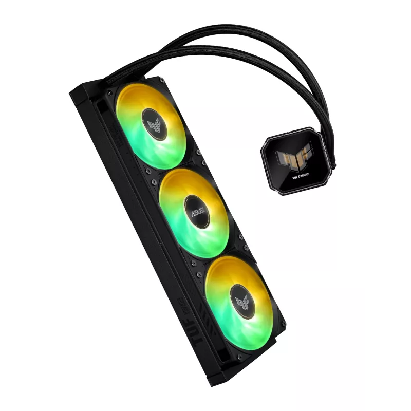 All-in-one liquid cooler ASUS TUF Gaming LC III 360 ARGB LCD — 360 mm radiator, 3x 120 mm fans, Socket AM5/AM4/LGA1700/LGA1200, Black