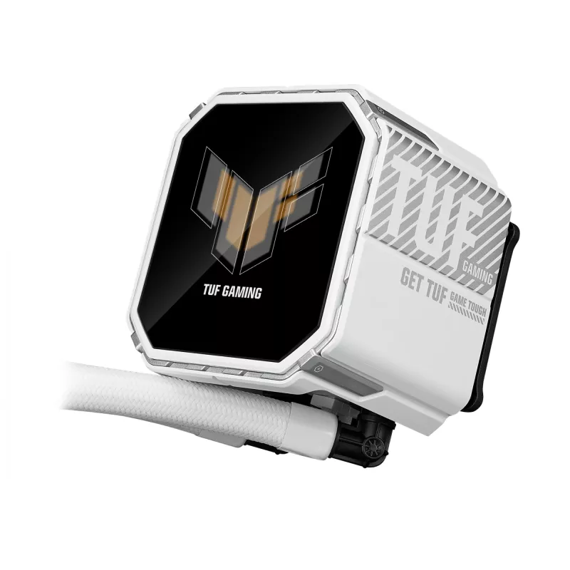 All-in-one liquid cooler ASUS TUF Gaming LC III 360 ARGB LCD White Edition — 360 mm radiator, 3×120 mm PWM fans, LCD display, White
