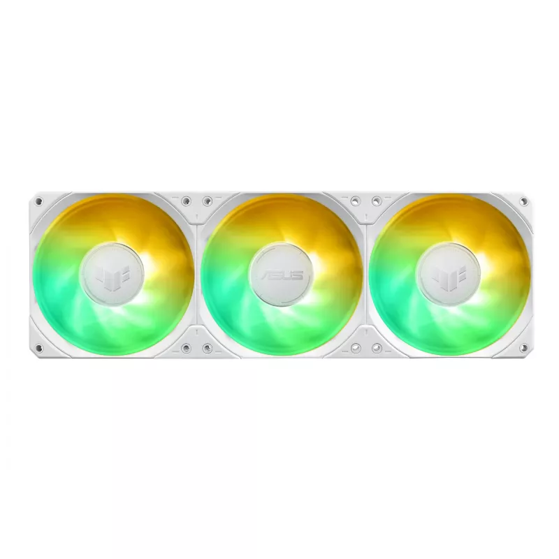 All-in-one liquid cooler ASUS TUF Gaming LC III 360 ARGB LCD White Edition — 360 mm radiator, 3×120 mm PWM fans, LCD display, White