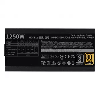 COOLER MASTER Power Supply Mwe 1250 V2 Gold Full Modular 1250w ATX Black