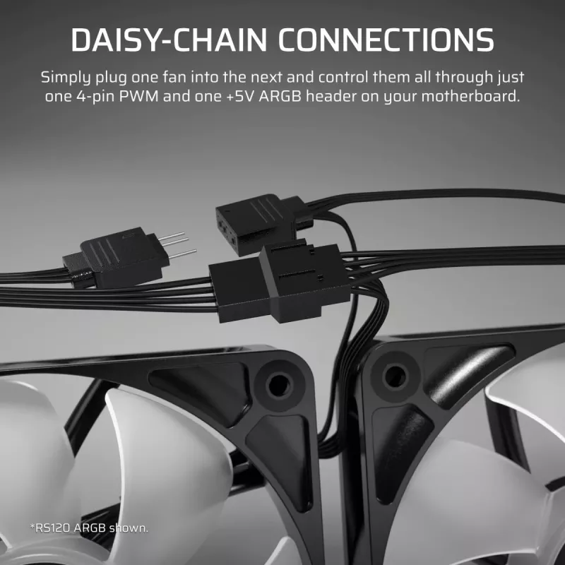 Cooling fan CORSAIR RS120-R ARGB 120mm 3-pack, 120 mm, ARGB lighting, 3 fans