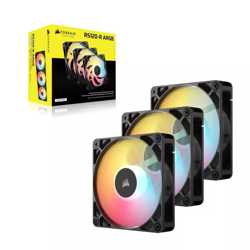 Cooling fan CORSAIR RS120-R ARGB 120mm 3-pack, 120 mm, ARGB lighting, 3 fans