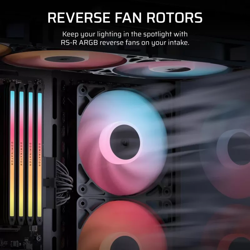 Cooling fan CORSAIR RS120-R ARGB 120mm 3-pack, 120 mm, ARGB lighting, 3 fans